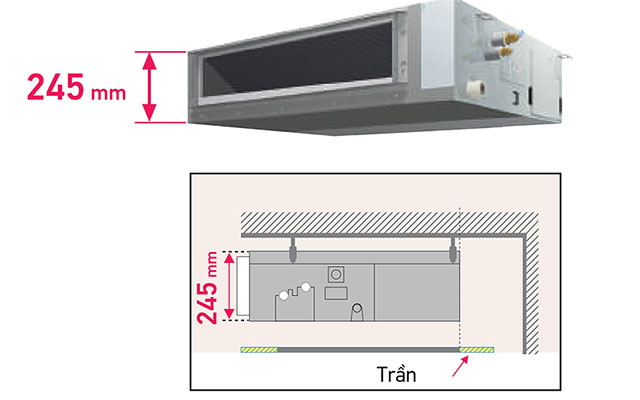 Thiết kế dàn lạnh FXSQ50PAVE9 mỏng, mang tới sự linh hoạt trong lắp đặt