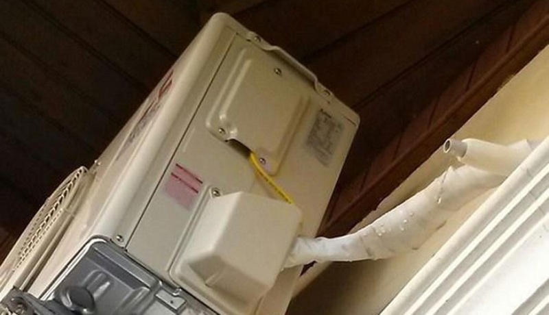 Nước đọng dưới cục nóng sau khi máy hoạt động lâu